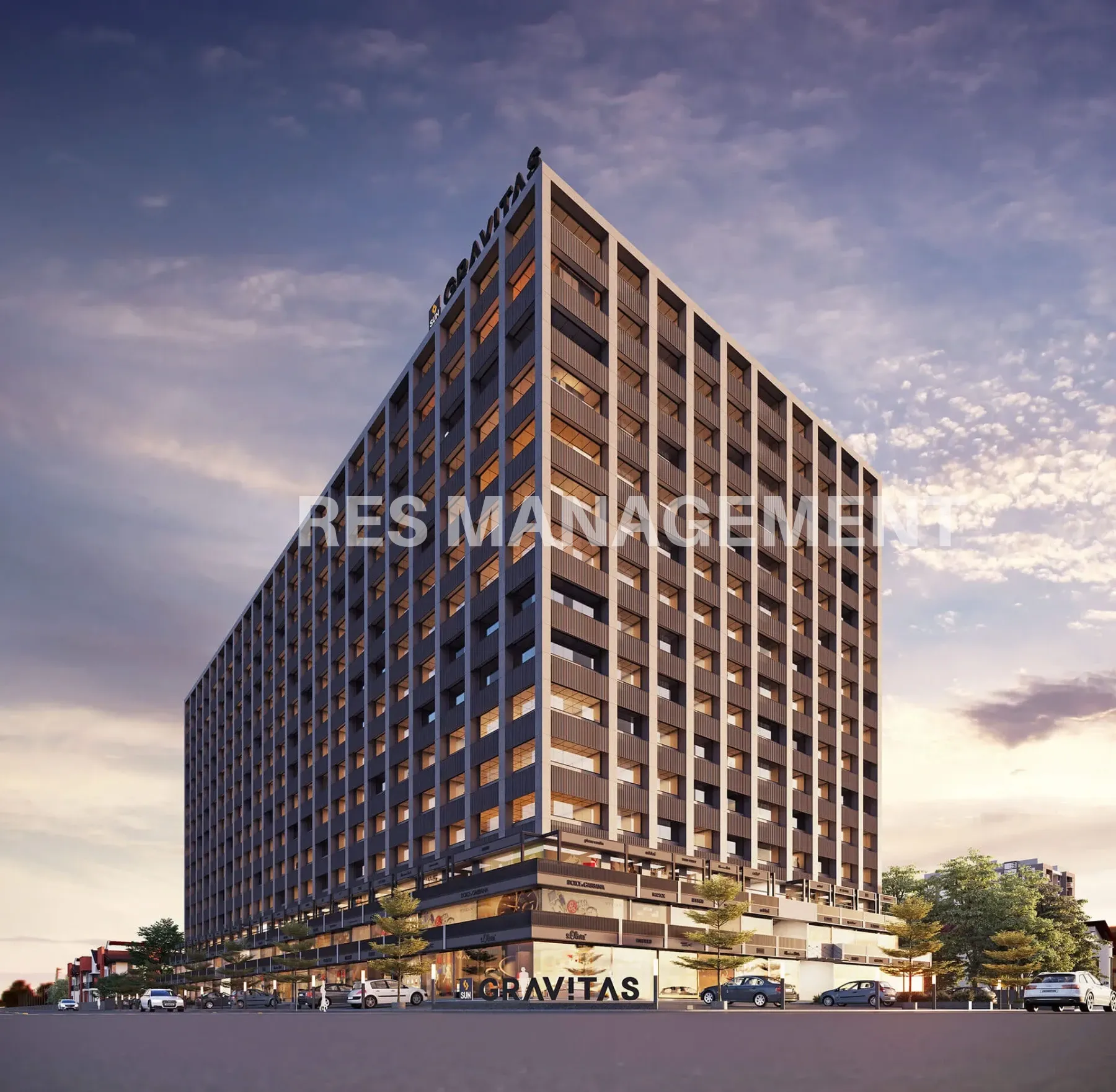 Sun gravitas ground floor 740 sq ft shop for rent