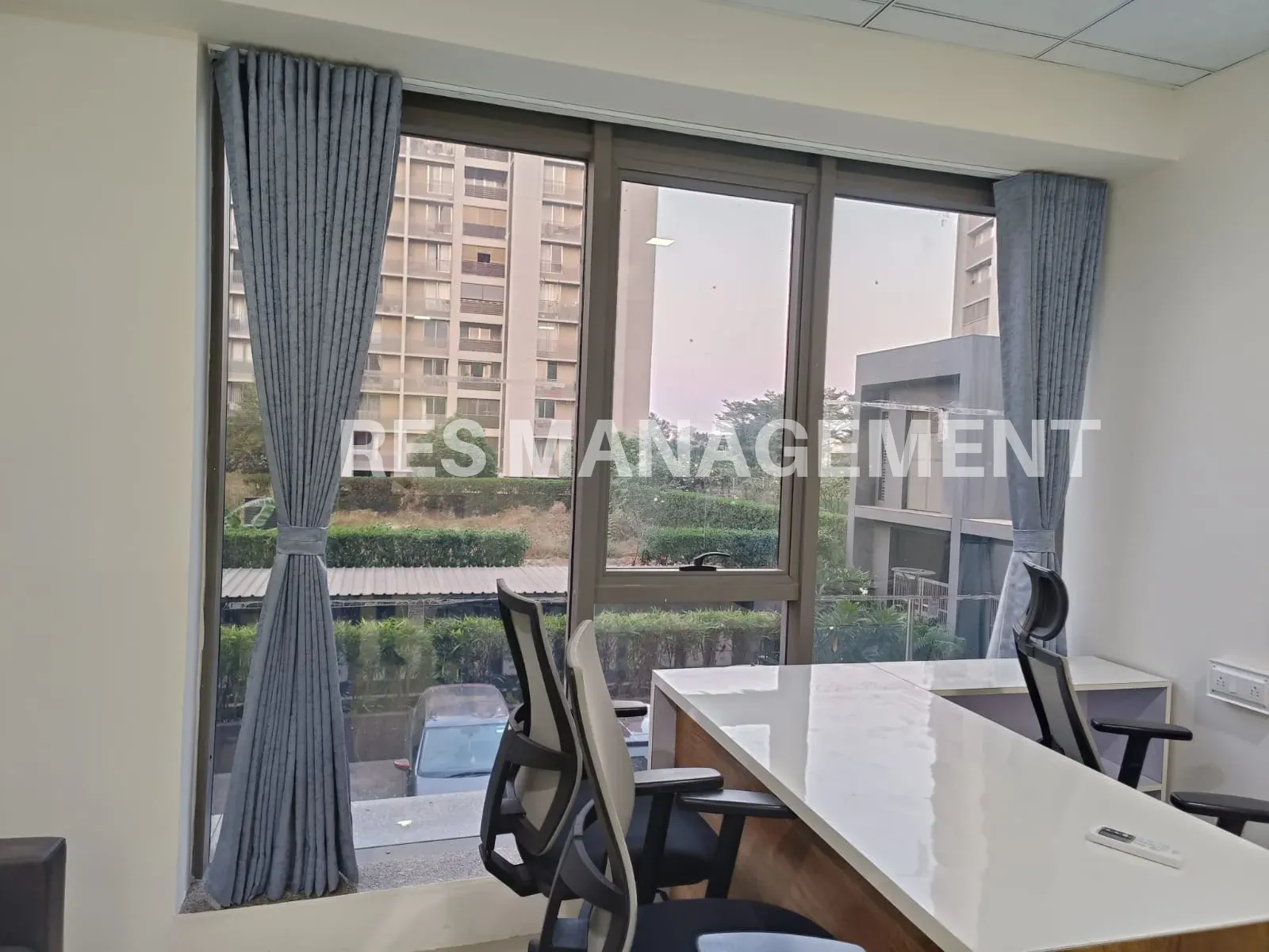 Fully Furnished office for Rent titanium Heights Prahladnagar 1 cabin 8 seating