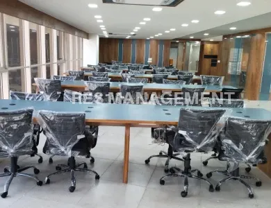 Fully Furnished office for Rent iscon ambali road 5 cabin  conference 46 seating