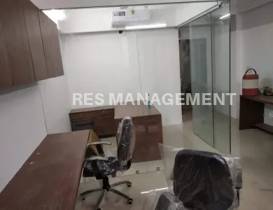 Fully Furnished office for Rent prahladnagar  1 cabin 9 seating