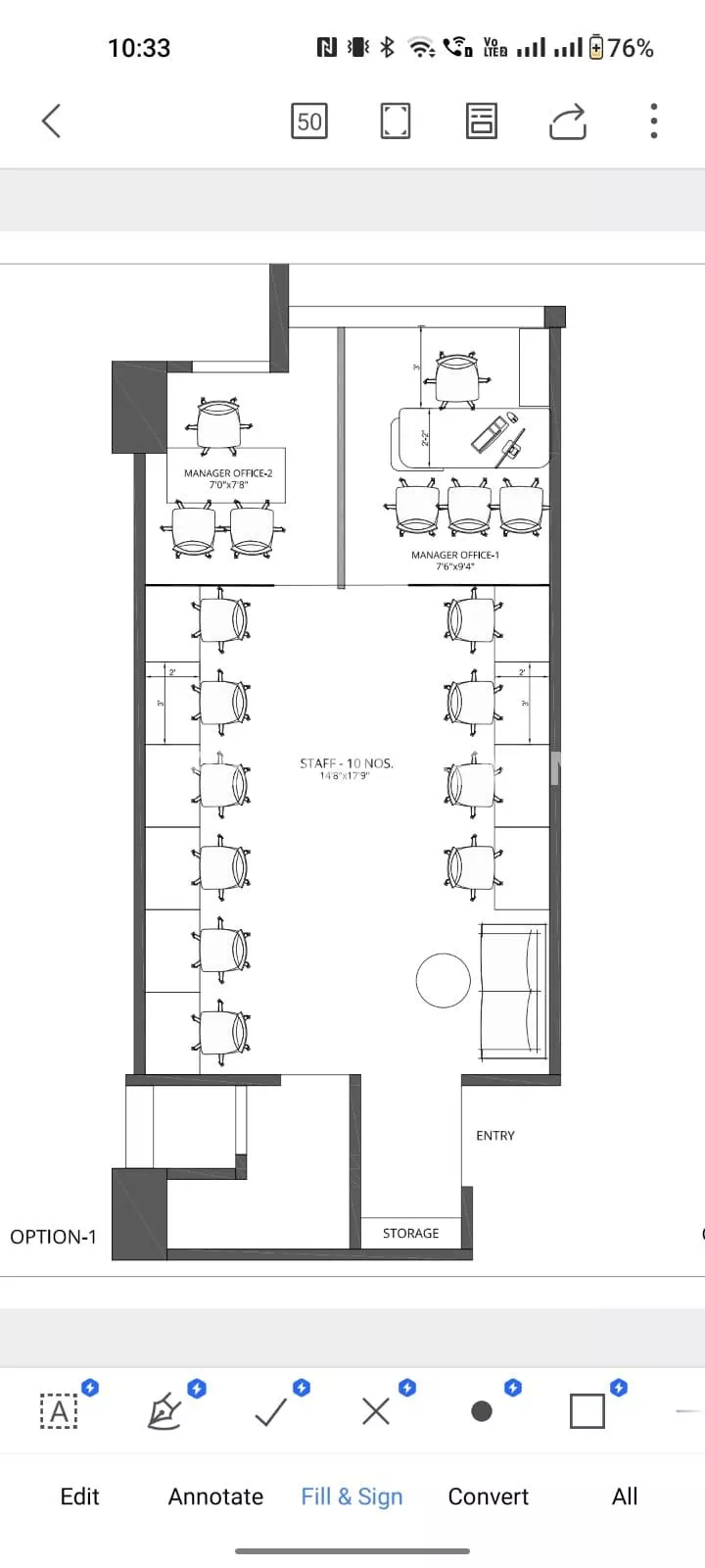 2 cabin 10 seating office For Rent in Binori square 3