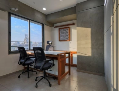 931 sq.ft. Fully Furnished Office For Rent CG Road 2 cabin 6 seating