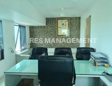 1227ft office for rent iscon ambli road 2 cabin conference 4 seating